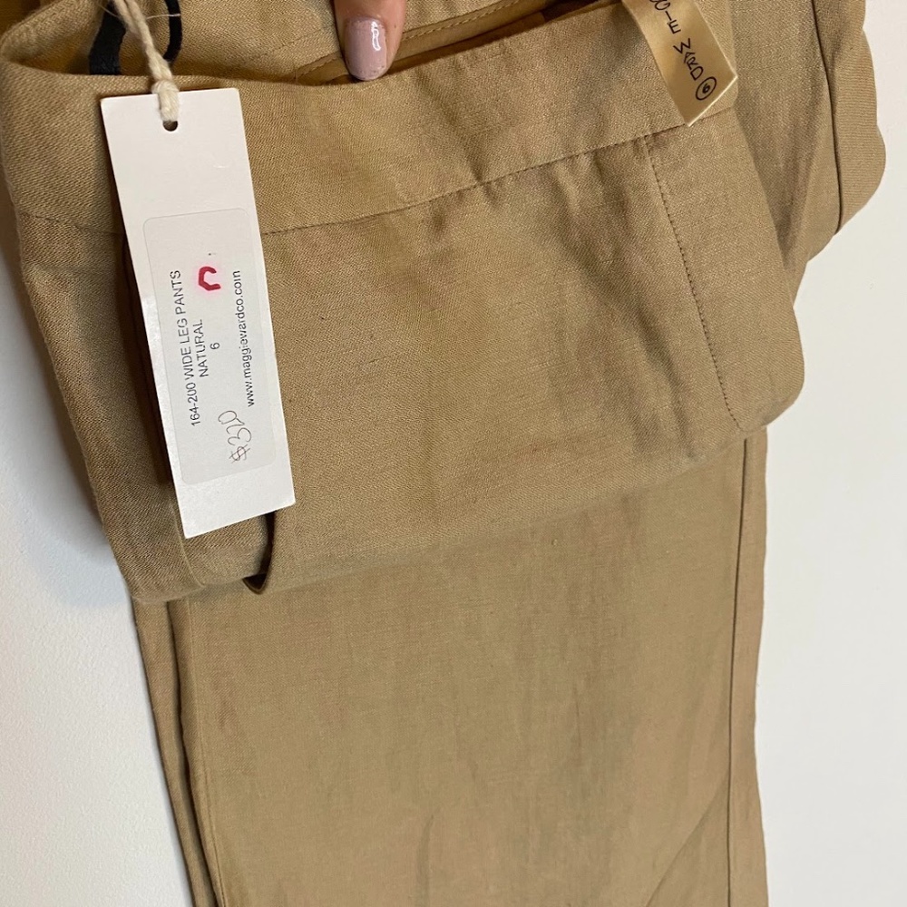 NWT Maggie Ward Natural Linen Pants